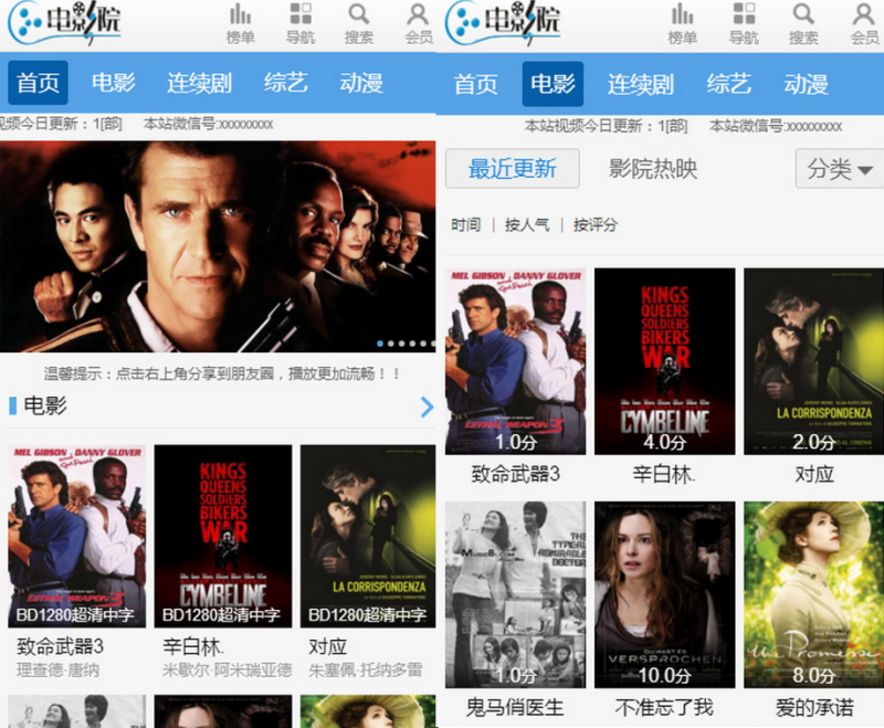蘋果CMS V8最新藍色風格手機模板-1